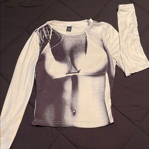 SHEIN Black and White Long Sleeve Tee